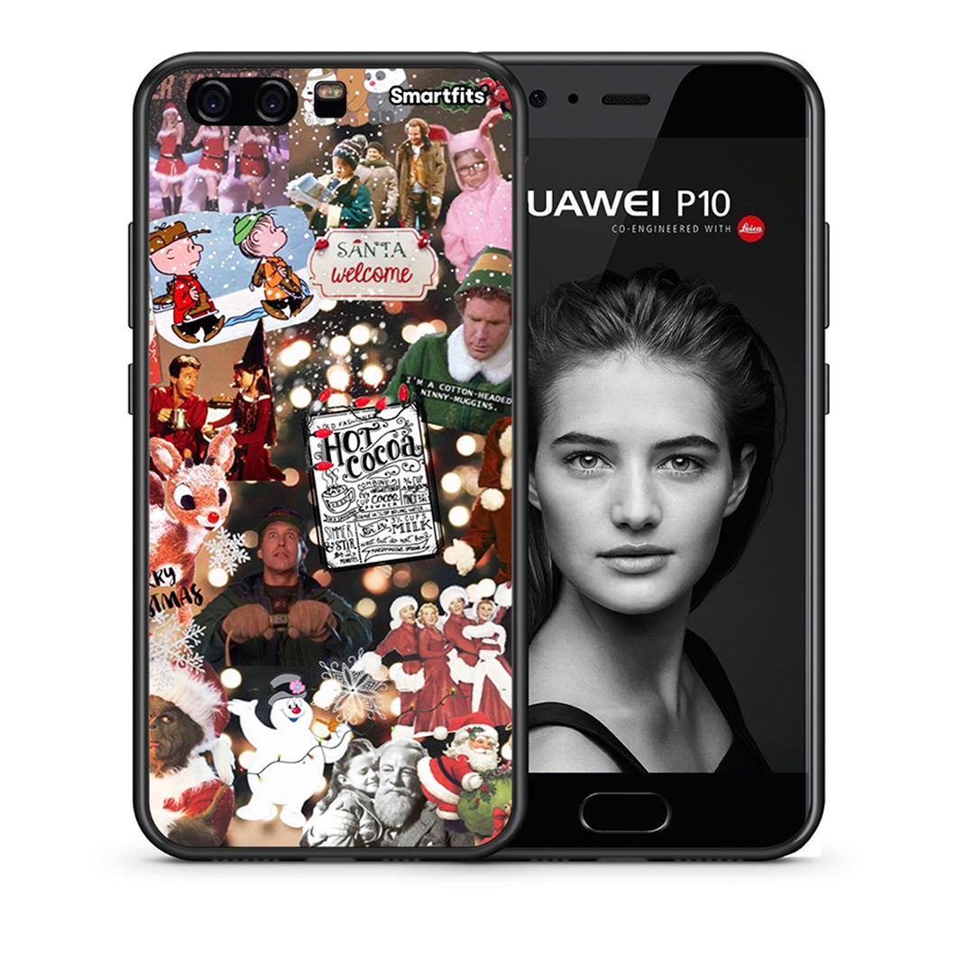 Θήκη Huawei P10 Xmas Movies από τη Smartfits με σχέδιο στο πίσω μέρος και μαύρο περίβλημα | Huawei P10 Xmas Movies case with colorful back and black bezels