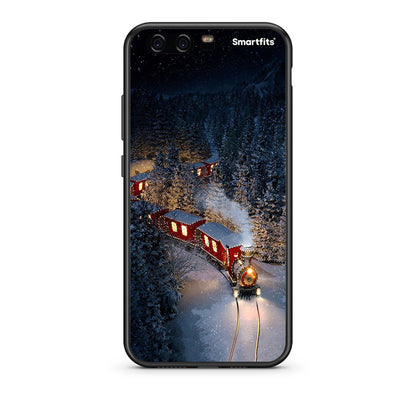 Huawei P10 Lite Xmas Train θήκη από τη Smartfits με σχέδιο στο πίσω μέρος και μαύρο περίβλημα | Smartphone case with colorful back and black bezels by Smartfits