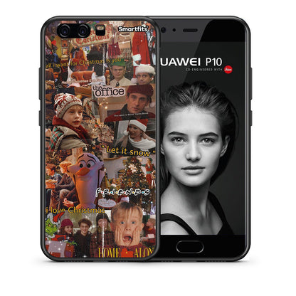 Θήκη Huawei P10 Xmas Wishes από τη Smartfits με σχέδιο στο πίσω μέρος και μαύρο περίβλημα | Huawei P10 Xmas Wishes case with colorful back and black bezels