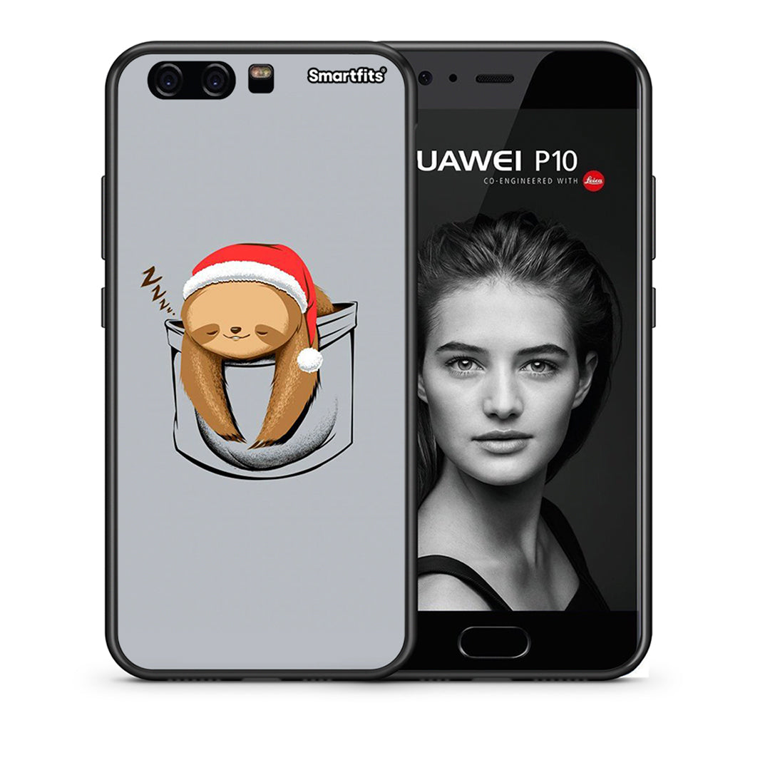 Θήκη Huawei P10 Lite Xmas Zzzz από τη Smartfits με σχέδιο στο πίσω μέρος και μαύρο περίβλημα | Huawei P10 Lite Xmas Zzzz case with colorful back and black bezels