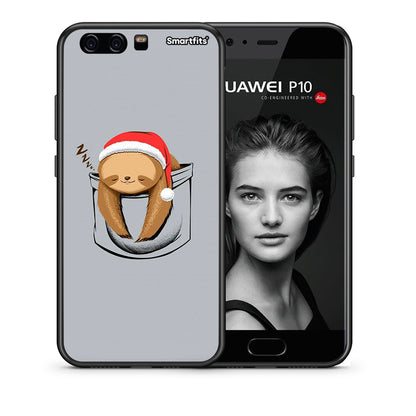 Θήκη Huawei P10 Lite Xmas Zzzz από τη Smartfits με σχέδιο στο πίσω μέρος και μαύρο περίβλημα | Huawei P10 Lite Xmas Zzzz case with colorful back and black bezels