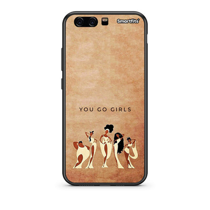 huawei p10 You Go Girl θήκη από τη Smartfits με σχέδιο στο πίσω μέρος και μαύρο περίβλημα | Smartphone case with colorful back and black bezels by Smartfits
