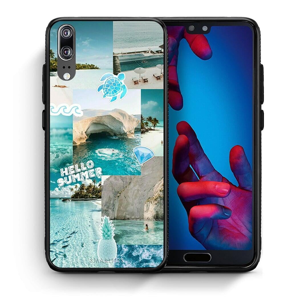 Θήκη Huawei P20 Aesthetic Summer από τη Smartfits με σχέδιο στο πίσω μέρος και μαύρο περίβλημα | Huawei P20 Aesthetic Summer case with colorful back and black bezels