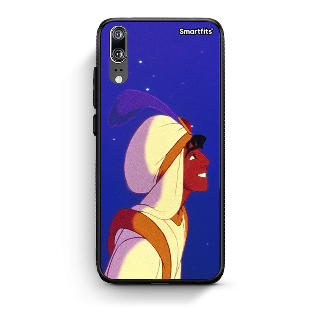 Huawei P20 Alladin And Jasmine Love 1 θήκη από τη Smartfits με σχέδιο στο πίσω μέρος και μαύρο περίβλημα | Smartphone case with colorful back and black bezels by Smartfits