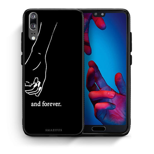 Θήκη Αγίου Βαλεντίνου Huawei P20 Always & Forever 2 από τη Smartfits με σχέδιο στο πίσω μέρος και μαύρο περίβλημα | Huawei P20 Always & Forever 2 case with colorful back and black bezels