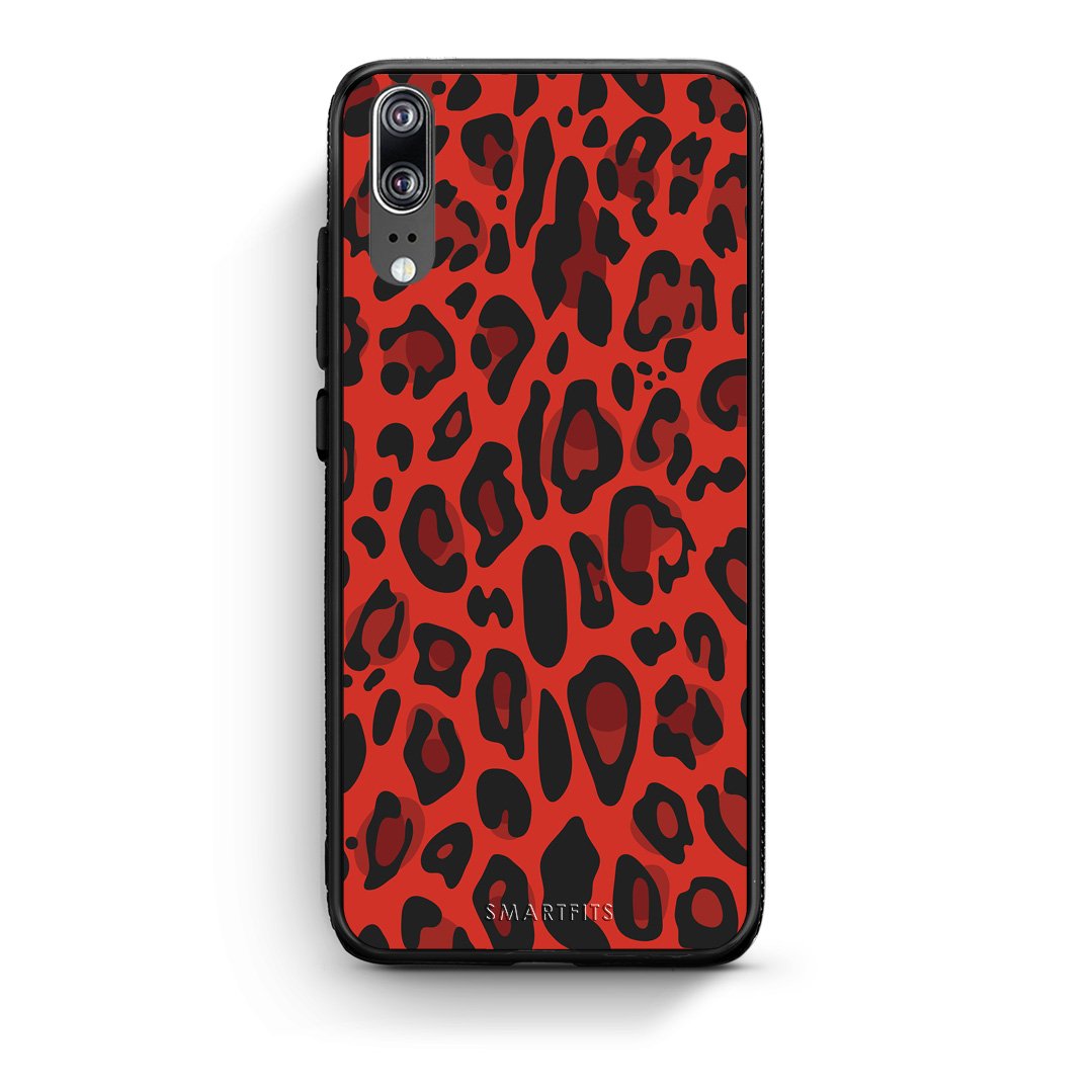 4 - Huawei P20 Red Leopard Animal case, cover, bumper