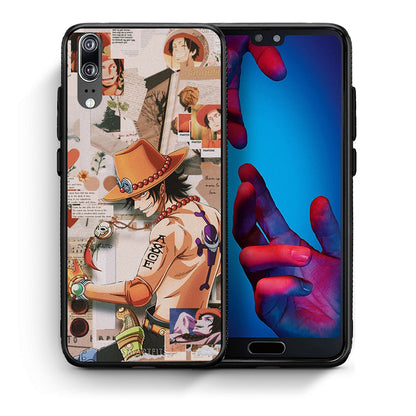 Θήκη Huawei P20 Anime Collage από τη Smartfits με σχέδιο στο πίσω μέρος και μαύρο περίβλημα | Huawei P20 Anime Collage case with colorful back and black bezels