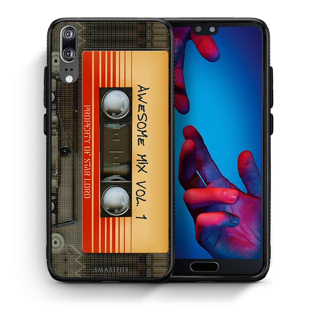 Θήκη Huawei P20 Awesome Mix από τη Smartfits με σχέδιο στο πίσω μέρος και μαύρο περίβλημα | Huawei P20 Awesome Mix case with colorful back and black bezels