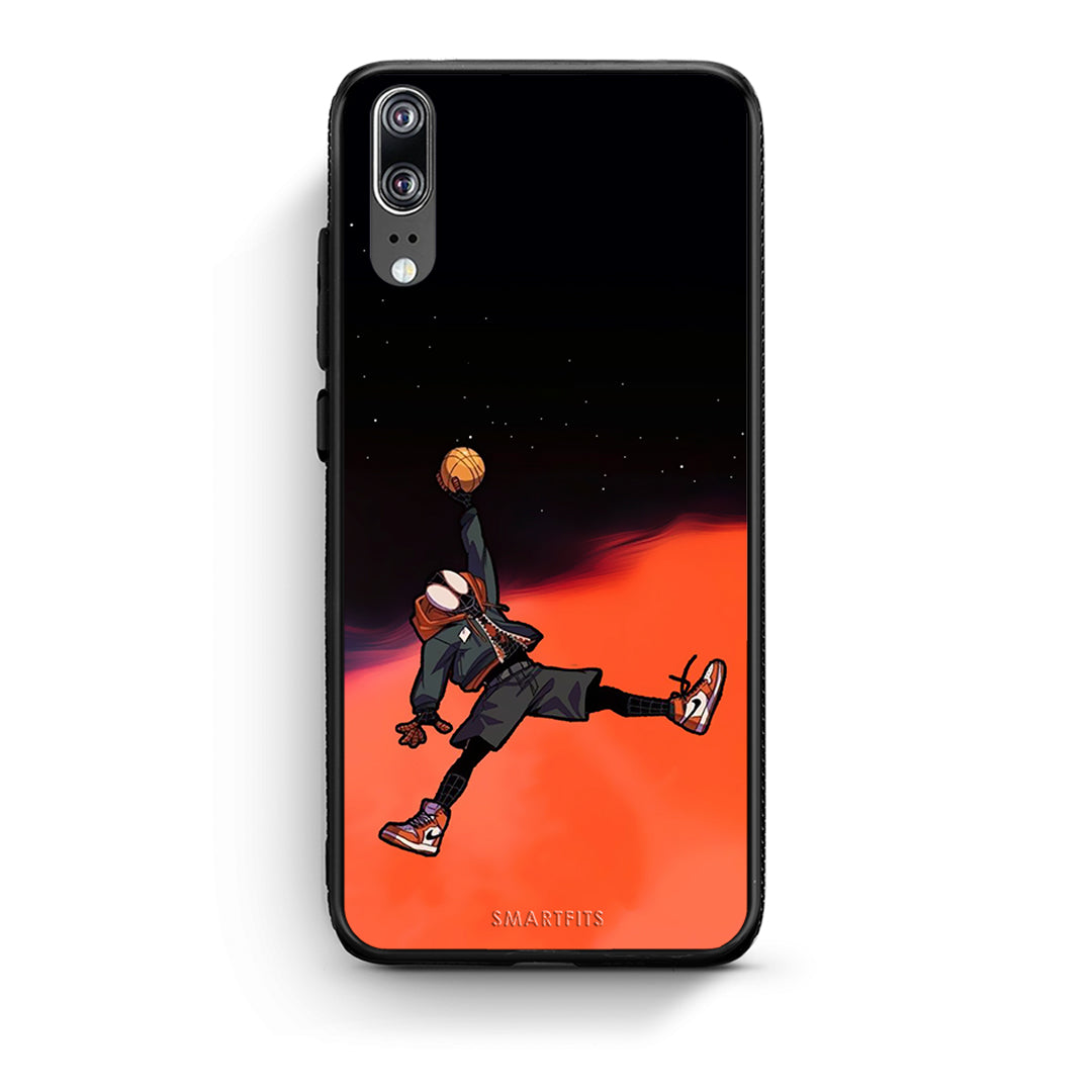Huawei P20 Basketball Hero θήκη από τη Smartfits με σχέδιο στο πίσω μέρος και μαύρο περίβλημα | Smartphone case with colorful back and black bezels by Smartfits