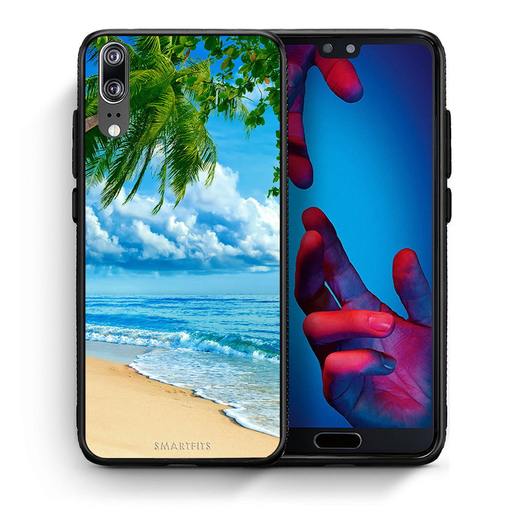 Θήκη Huawei P20 Beautiful Beach από τη Smartfits με σχέδιο στο πίσω μέρος και μαύρο περίβλημα | Huawei P20 Beautiful Beach case with colorful back and black bezels
