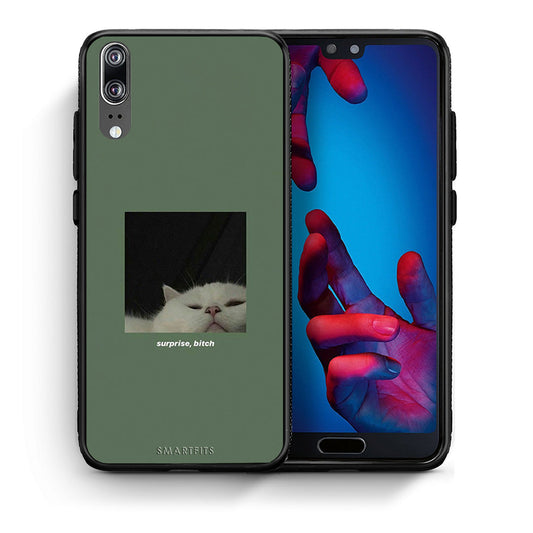 Θήκη Huawei P20 Bitch Surprise από τη Smartfits με σχέδιο στο πίσω μέρος και μαύρο περίβλημα | Huawei P20 Bitch Surprise case with colorful back and black bezels
