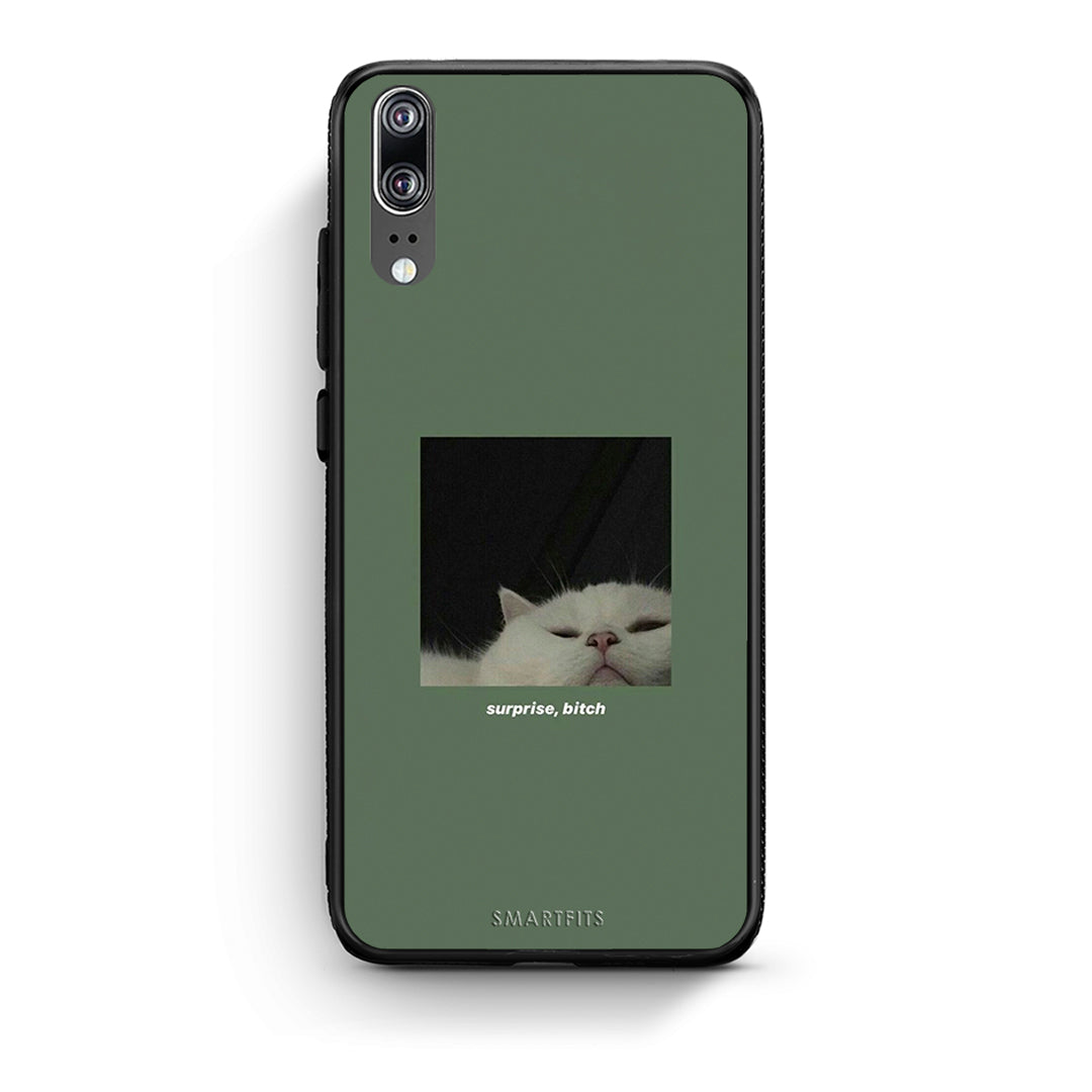 Huawei P20 Bitch Surprise θήκη από τη Smartfits με σχέδιο στο πίσω μέρος και μαύρο περίβλημα | Smartphone case with colorful back and black bezels by Smartfits