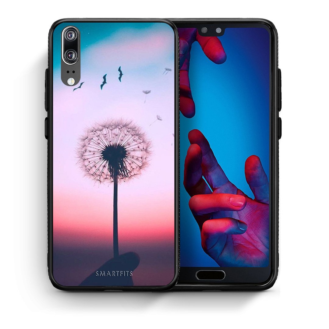 Θήκη Huawei P20 Wish Boho από τη Smartfits με σχέδιο στο πίσω μέρος και μαύρο περίβλημα | Huawei P20 Wish Boho case with colorful back and black bezels