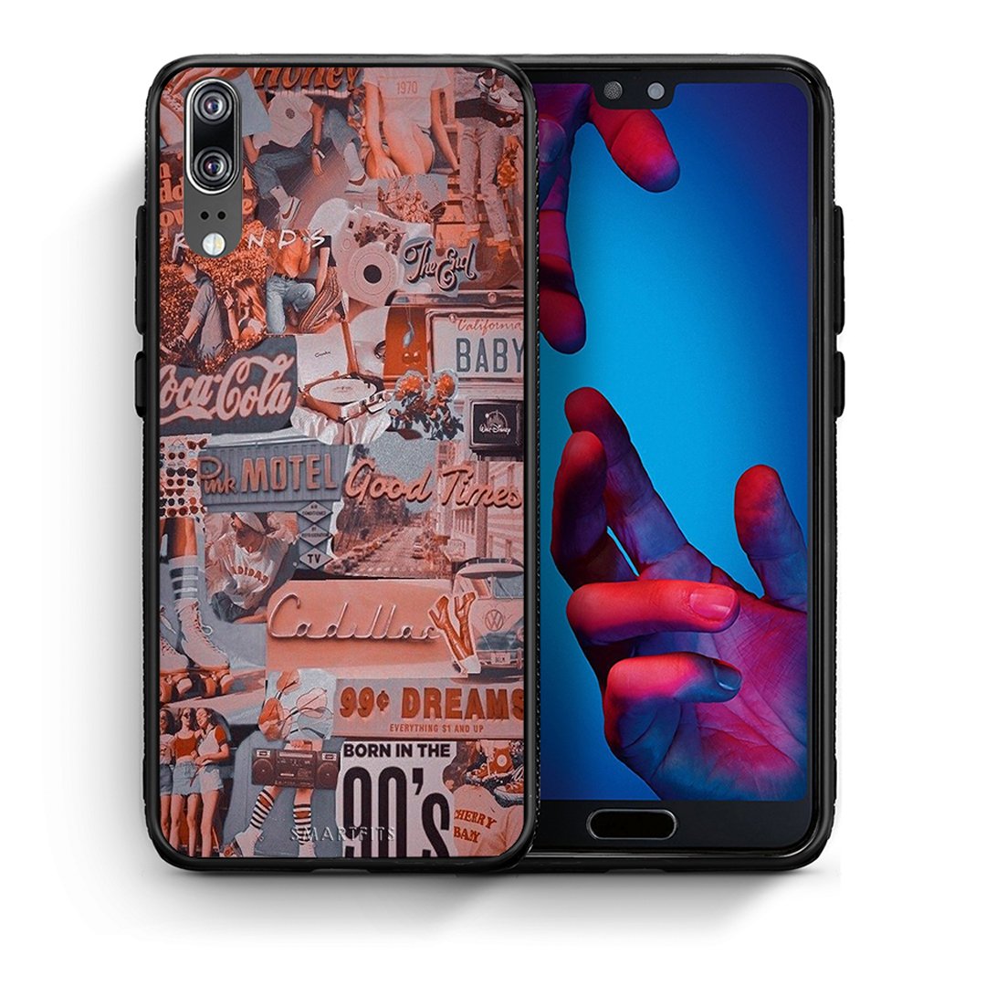 Θήκη Huawei P20 Born In 90s από τη Smartfits με σχέδιο στο πίσω μέρος και μαύρο περίβλημα | Huawei P20 Born In 90s case with colorful back and black bezels