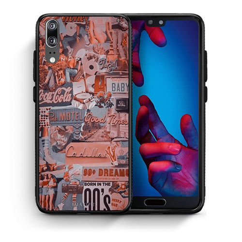 Θήκη Huawei P20 Born In 90s από τη Smartfits με σχέδιο στο πίσω μέρος και μαύρο περίβλημα | Huawei P20 Born In 90s case with colorful back and black bezels