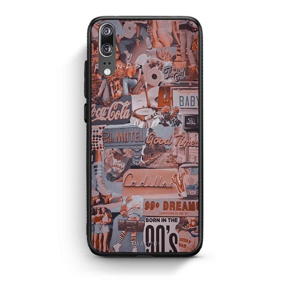 Huawei P20 Born In 90s θήκη από τη Smartfits με σχέδιο στο πίσω μέρος και μαύρο περίβλημα | Smartphone case with colorful back and black bezels by Smartfits