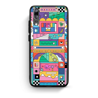 Huawei P20 Bubbles Soap θήκη από τη Smartfits με σχέδιο στο πίσω μέρος και μαύρο περίβλημα | Smartphone case with colorful back and black bezels by Smartfits
