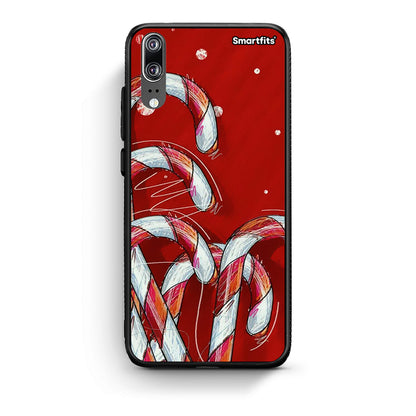 Huawei P20 Candy Cane θήκη από τη Smartfits με σχέδιο στο πίσω μέρος και μαύρο περίβλημα | Smartphone case with colorful back and black bezels by Smartfits