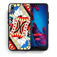 Thumbnail for Θήκη Huawei P20 Card Love από τη Smartfits με σχέδιο στο πίσω μέρος και μαύρο περίβλημα | Huawei P20 Card Love case with colorful back and black bezels