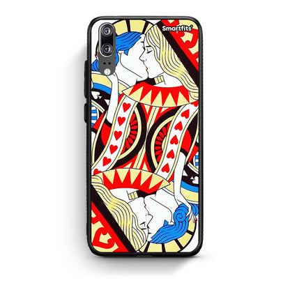 Huawei P20 Card Love θήκη από τη Smartfits με σχέδιο στο πίσω μέρος και μαύρο περίβλημα | Smartphone case with colorful back and black bezels by Smartfits