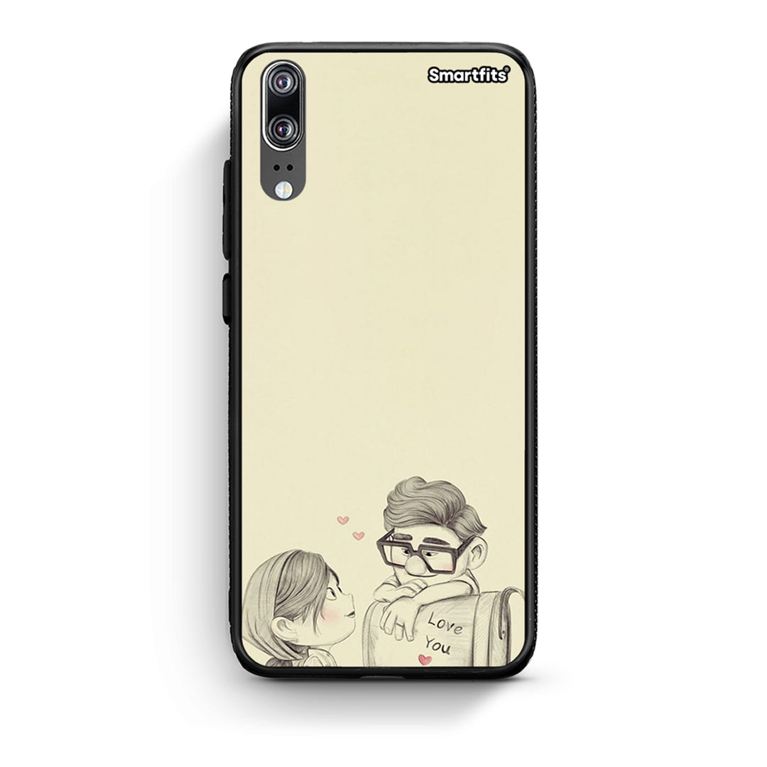 Huawei P20 Carl And Ellie θήκη από τη Smartfits με σχέδιο στο πίσω μέρος και μαύρο περίβλημα | Smartphone case with colorful back and black bezels by Smartfits