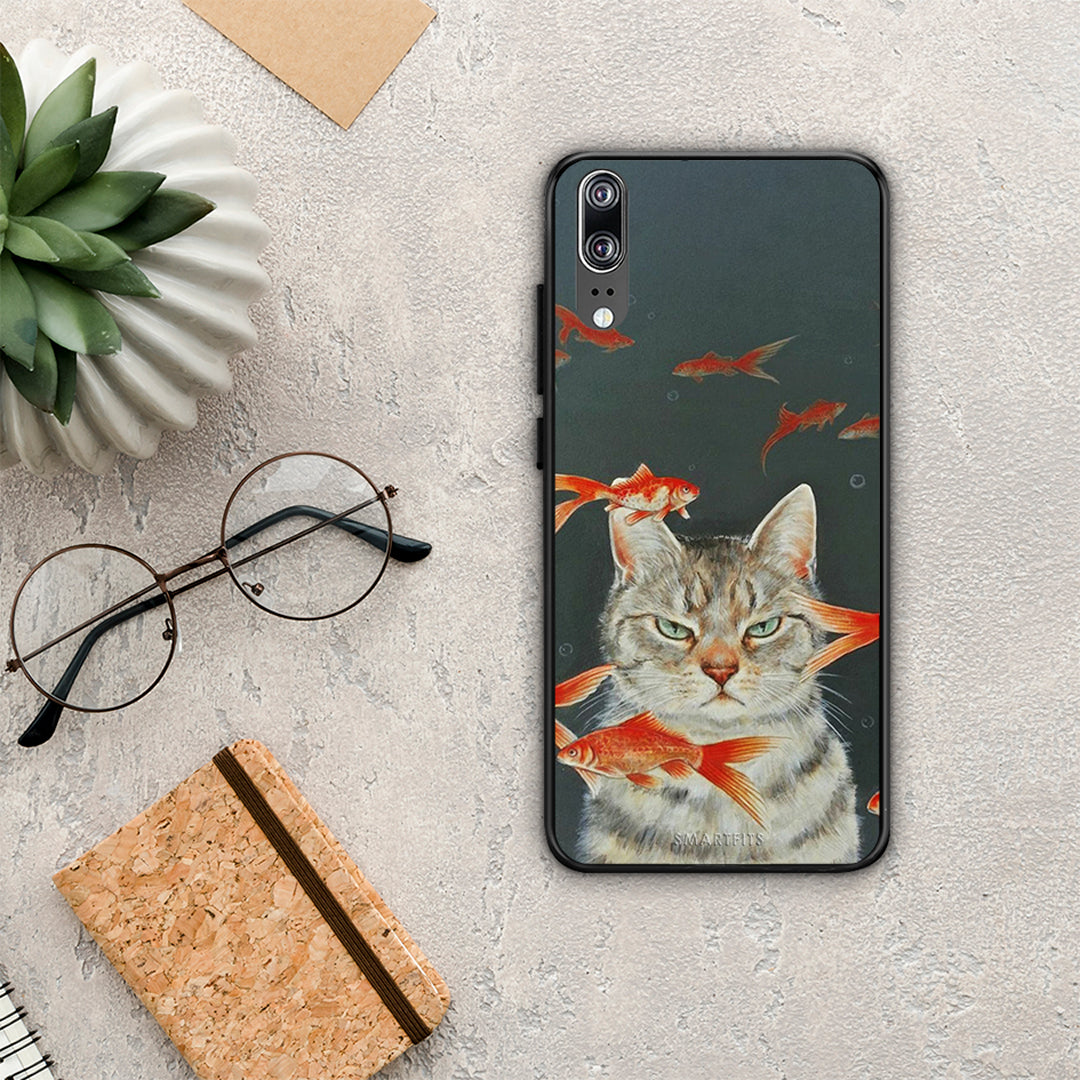 Cat Goldfish - Huawei P20 θήκη