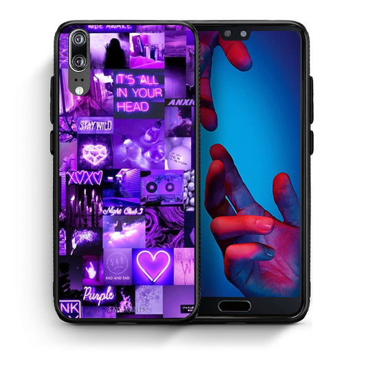 Θήκη Αγίου Βαλεντίνου Huawei P20 Collage Stay Wild από τη Smartfits με σχέδιο στο πίσω μέρος και μαύρο περίβλημα | Huawei P20 Collage Stay Wild case with colorful back and black bezels