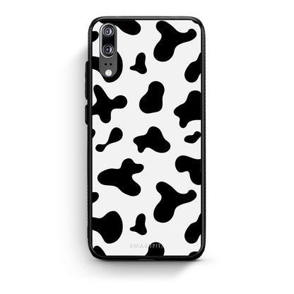 Huawei P20 Cow Print θήκη από τη Smartfits με σχέδιο στο πίσω μέρος και μαύρο περίβλημα | Smartphone case with colorful back and black bezels by Smartfits