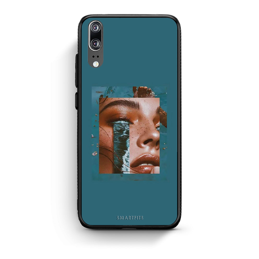 Huawei P20 Cry An Ocean θήκη από τη Smartfits με σχέδιο στο πίσω μέρος και μαύρο περίβλημα | Smartphone case with colorful back and black bezels by Smartfits