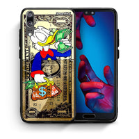 Thumbnail for Θήκη Huawei P20 Duck Money από τη Smartfits με σχέδιο στο πίσω μέρος και μαύρο περίβλημα | Huawei P20 Duck Money case with colorful back and black bezels