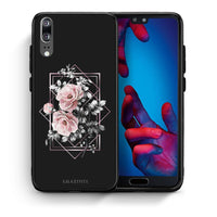 Thumbnail for Θήκη Huawei P20 Frame Flower από τη Smartfits με σχέδιο στο πίσω μέρος και μαύρο περίβλημα | Huawei P20 Frame Flower case with colorful back and black bezels