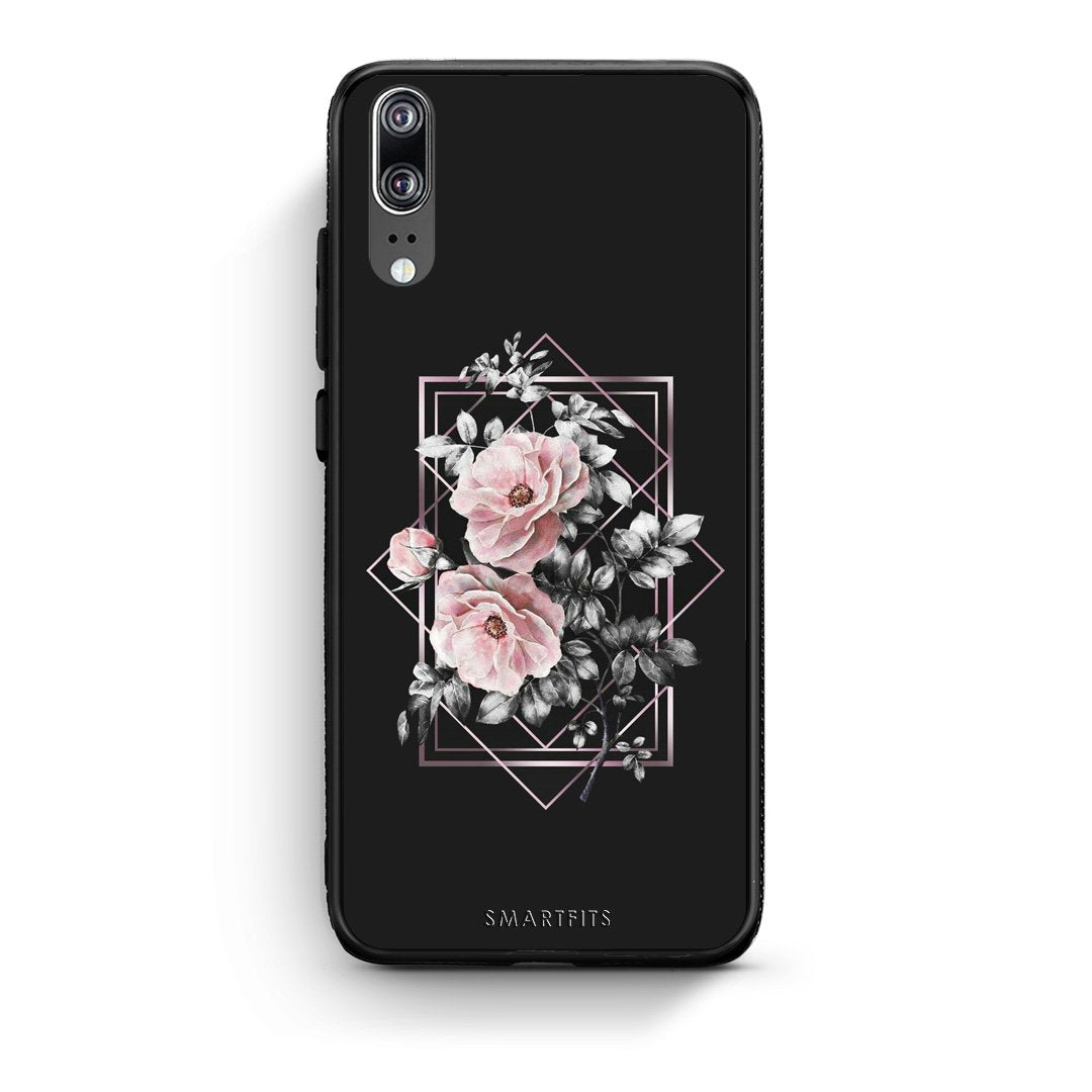 4 - Huawei P20 Frame Flower case, cover, bumper