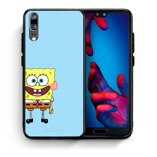Θήκη Huawei P20 Friends Bob από τη Smartfits με σχέδιο στο πίσω μέρος και μαύρο περίβλημα | Huawei P20 Friends Bob case with colorful back and black bezels