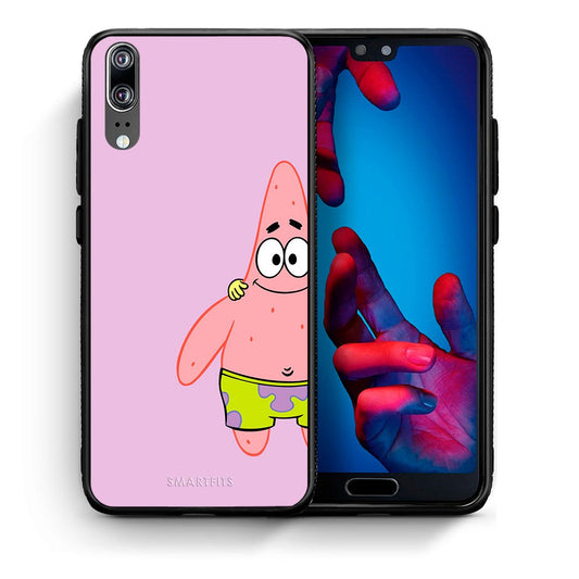 Θήκη Huawei P20  Friends Patrick από τη Smartfits με σχέδιο στο πίσω μέρος και μαύρο περίβλημα | Huawei P20  Friends Patrick case with colorful back and black bezels