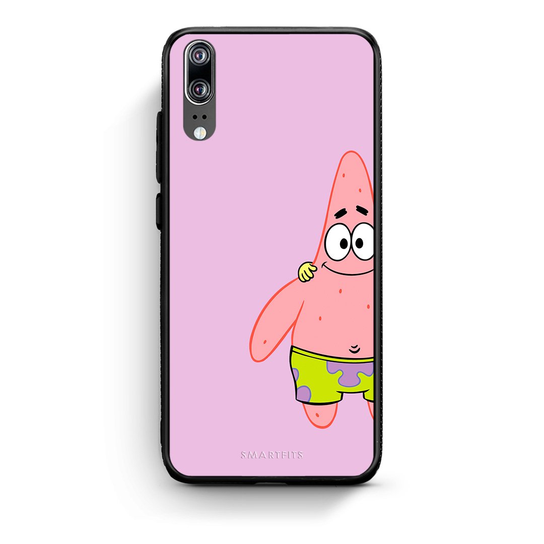 Huawei P20  Friends Patrick θήκη από τη Smartfits με σχέδιο στο πίσω μέρος και μαύρο περίβλημα | Smartphone case with colorful back and black bezels by Smartfits