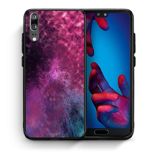 Θήκη Huawei P20 Aurora Galaxy από τη Smartfits με σχέδιο στο πίσω μέρος και μαύρο περίβλημα | Huawei P20 Aurora Galaxy case with colorful back and black bezels