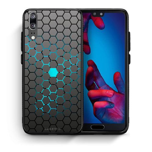 Θήκη Huawei P20 Hexagonal Geometric από τη Smartfits με σχέδιο στο πίσω μέρος και μαύρο περίβλημα | Huawei P20 Hexagonal Geometric case with colorful back and black bezels