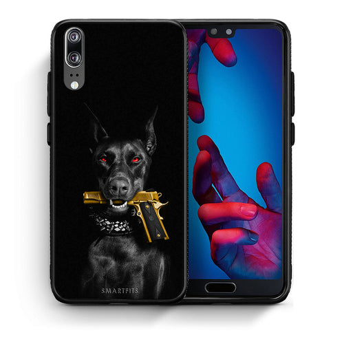 Θήκη Αγίου Βαλεντίνου Huawei P20 Golden Gun από τη Smartfits με σχέδιο στο πίσω μέρος και μαύρο περίβλημα | Huawei P20 Golden Gun case with colorful back and black bezels