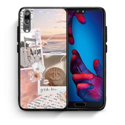 Θήκη Αγίου Βαλεντίνου Huawei P20 Golden Hour από τη Smartfits με σχέδιο στο πίσω μέρος και μαύρο περίβλημα | Huawei P20 Golden Hour case with colorful back and black bezels