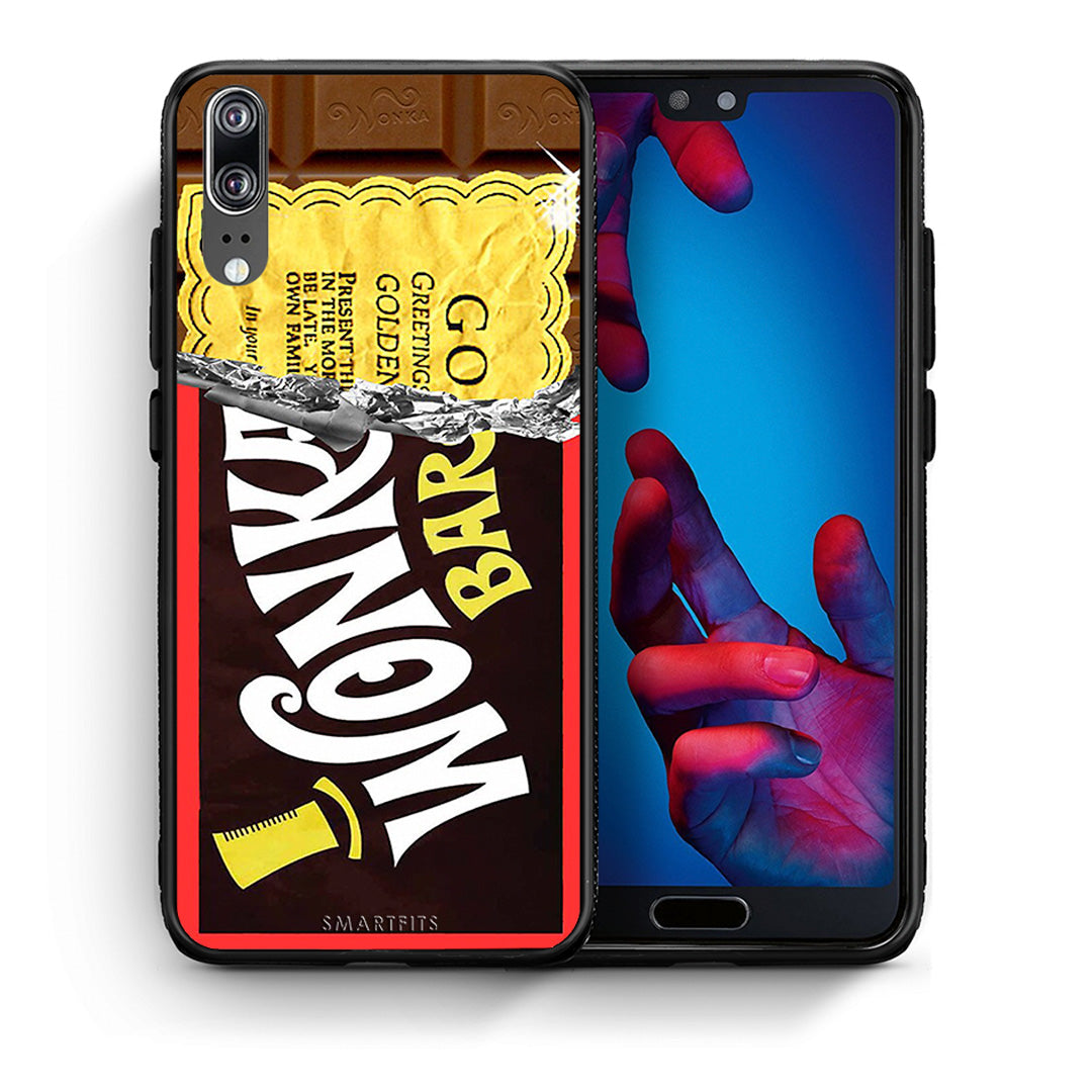 Θήκη Huawei P20 Golden Ticket από τη Smartfits με σχέδιο στο πίσω μέρος και μαύρο περίβλημα | Huawei P20 Golden Ticket case with colorful back and black bezels