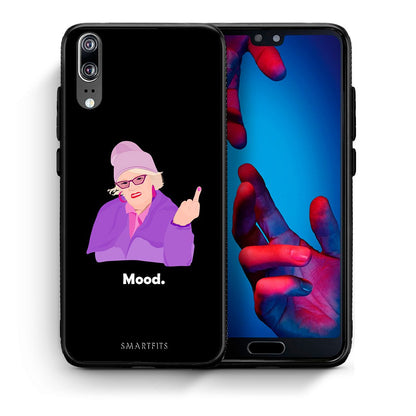 Θήκη Huawei P20 Grandma Mood Black από τη Smartfits με σχέδιο στο πίσω μέρος και μαύρο περίβλημα | Huawei P20 Grandma Mood Black case with colorful back and black bezels