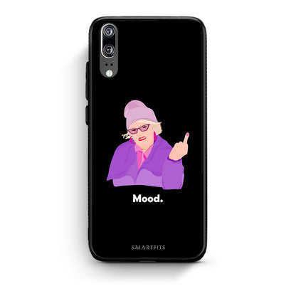 Huawei P20 Grandma Mood Black θήκη από τη Smartfits με σχέδιο στο πίσω μέρος και μαύρο περίβλημα | Smartphone case with colorful back and black bezels by Smartfits