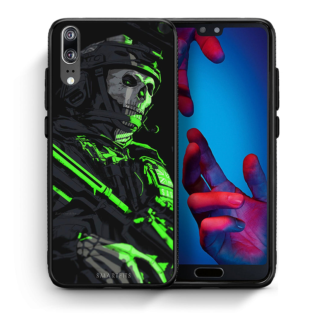 Θήκη Αγίου Βαλεντίνου Huawei P20 Green Soldier από τη Smartfits με σχέδιο στο πίσω μέρος και μαύρο περίβλημα | Huawei P20 Green Soldier case with colorful back and black bezels