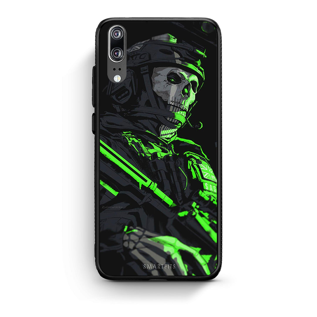 Huawei P20 Green Soldier Θήκη Αγίου Βαλεντίνου από τη Smartfits με σχέδιο στο πίσω μέρος και μαύρο περίβλημα | Smartphone case with colorful back and black bezels by Smartfits