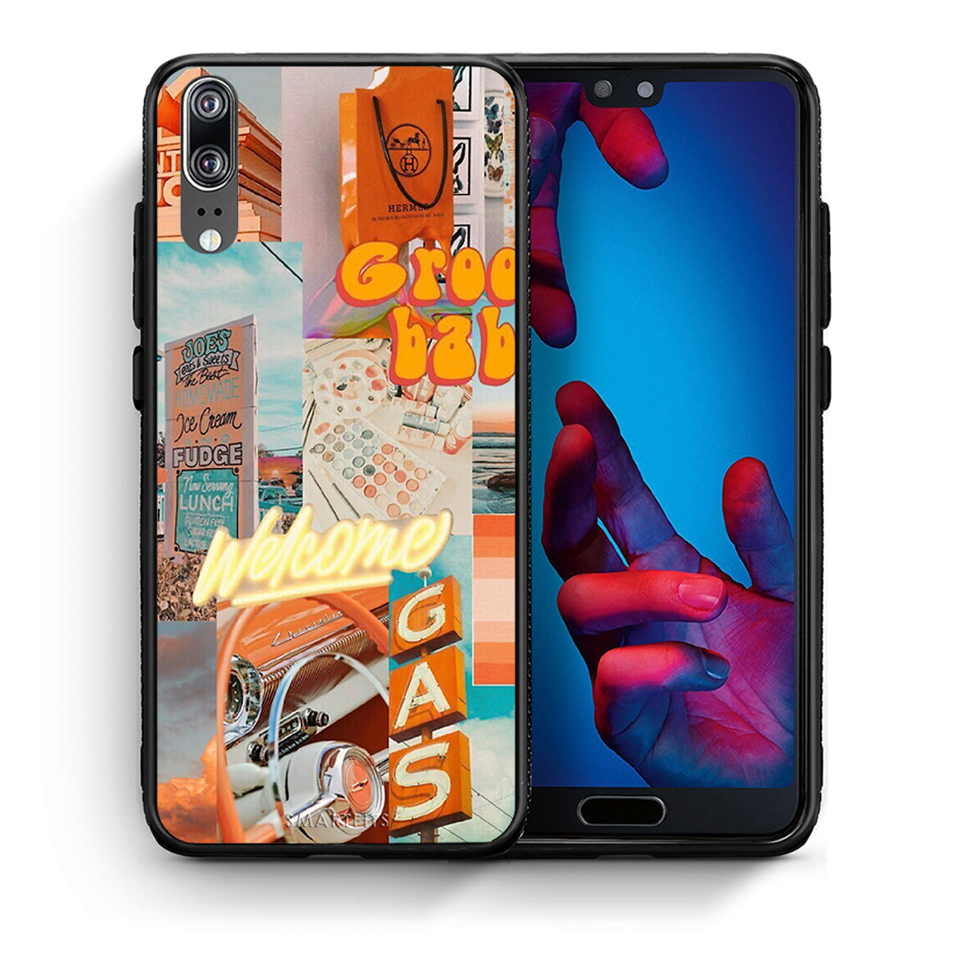 Θήκη Αγίου Βαλεντίνου Huawei P20 Groovy Babe από τη Smartfits με σχέδιο στο πίσω μέρος και μαύρο περίβλημα | Huawei P20 Groovy Babe case with colorful back and black bezels