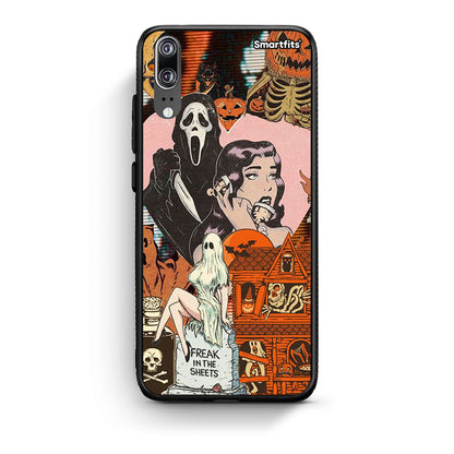 Huawei P20 Halloween Collage Θήκη από τη Smartfits με σχέδιο στο πίσω μέρος και μαύρο περίβλημα | Smartphone case with colorful back and black bezels by Smartfits