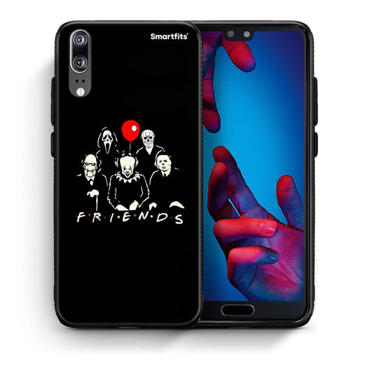 Θήκη Huawei P20 Halloween Friends από τη Smartfits με σχέδιο στο πίσω μέρος και μαύρο περίβλημα | Huawei P20 Halloween Friends case with colorful back and black bezels