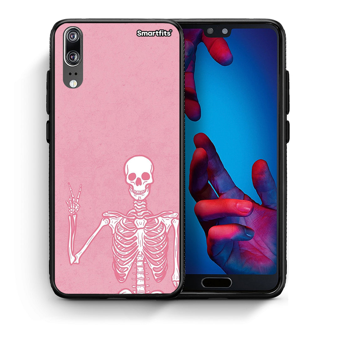 Θήκη Huawei P20 Halloween Motivation από τη Smartfits με σχέδιο στο πίσω μέρος και μαύρο περίβλημα | Huawei P20 Halloween Motivation case with colorful back and black bezels