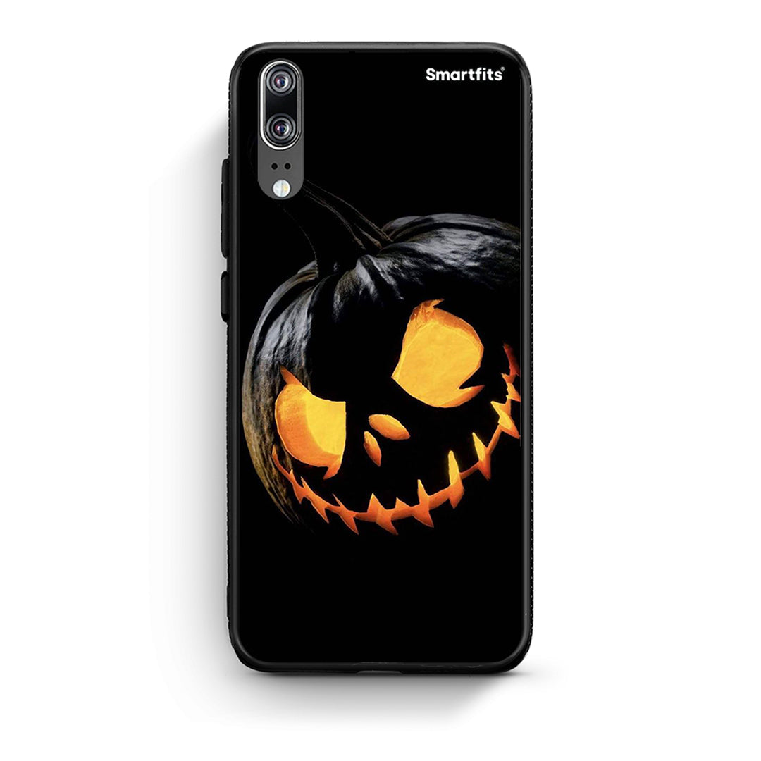 Huawei P20 Halloween Scary Pumpkin Θήκη από τη Smartfits με σχέδιο στο πίσω μέρος και μαύρο περίβλημα | Smartphone case with colorful back and black bezels by Smartfits