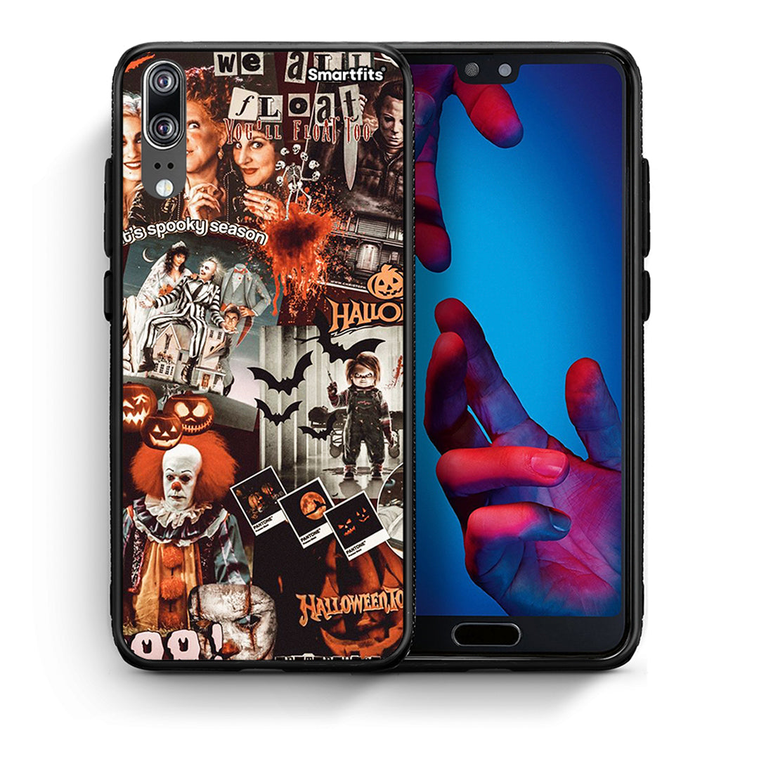Θήκη Huawei P20 Halloween Spooky Season από τη Smartfits με σχέδιο στο πίσω μέρος και μαύρο περίβλημα | Huawei P20 Halloween Spooky Season case with colorful back and black bezels
